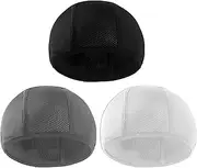 [Fanxaolnes] Pack of 2/3 Cycling Helmet Summer Men's Sweat-Wicking Lightweight Helmet Cap Thin Bicycle Lightweight and Thin Helmet Cap with Sun Protection, Cycling, Running and Baseball, Black White Grey, 58