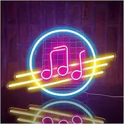 Hanging Art Neon Signs Musical Notation Neon Sign Colorful LED Light USB Powered For Restaurant Bar Party Bedroom Wall Decoration 35cm×23.5cm