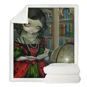 The Vampires Dark Library I Vampiri La Libreria Throw Blanket