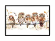 Owl Party Framed Print Fine Art Poster Print