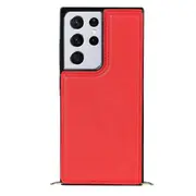 Cross body Lanyard Cover for Samsung Galaxy S21 Ultra Case - Red