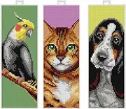 Wizardi Counted Cross Stitch kit with Plastic Canvas "Animals" Set of 3 Designs 7896 Orchidea