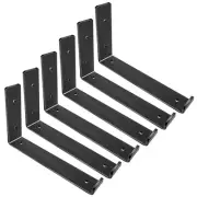 Shelf Brackets 10 Inch, Heavy Duty Black Metal Floating Shelf Bracket, Rustic...