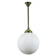 Opal Glass Sphere 10&quot; Shade w 3/4&quot; x 1/2m Rod Pendant