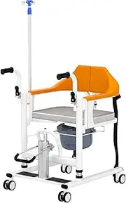 Areyourshop Widen Patient Chair Hydraulic Transferred Lift Wheelchair 180°Split Seat