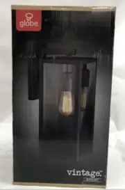 Globe Electric Hurley 1-Light Black Outdoor Wall Lantern Sconce 44314