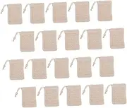 HONMEET 20pcs Soap Bag Soap Net Bag Facial Exfoliating Meshes Soap Pouch Soap Savers for Bar Soap Facial Cleaning Mesh Soap Net Pouch Soap Saver Pouches Soap Mesh Bag Cotton Linen