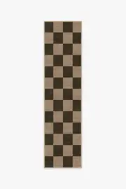 75' x 305' | Machine Washable Runner Rug | Kid & Pet Friendly | Indoor Rug | Checkerboard Soft Black Re-Jute Rug | Ruggable