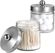 SheeChung Bathroom Organizers and Storage - 2Pack Qtip Holders Brushed Nickel