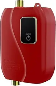 PochY Tankless Water Heater, with LCD Digital Display, 3500W Mini Instant Hot Electric On Demand Water Heater for Household Indoor Bathroom Kitchen Washing,Red