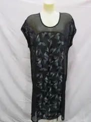 Ts Taking Shape sz S Mesh Tunic Overtop Black & Silver