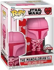 Funko Star Wars The Mandalorian with Grogu Valentine Pop Vinyl Figure, 9.5cm Tall, Multicolour