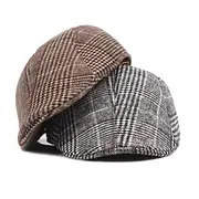 Men's Flat Cap Tweed Cap Light Grey Dark Gray Cotton Streetwear Stylish 1920s Fashion Outdoor Daily Going out Lattice Warm