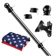 5 FT Flag Pole Kit with 3x5 American Flag, Tangle Free Spinning Weather