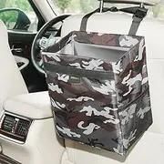 MEIDI Hanging Car Trash Bag, Leakproof Car Trash Can, Magnetic Car Garbage Organizer with Plastic Bags (2 Gallons-Brown)