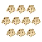 200Pcs Ribbon Crimp Clamp Ends 8mm Cord End Clasp for DIY Craft Light Golden