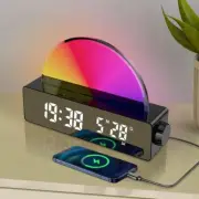 LED Sunrise Alarm Clock Multi Color Night Light Clock and Charger