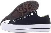[Converse] Women's Chuck Taylor All Star Lift Platform Denim Fashion Sneakers, Black/White, 5