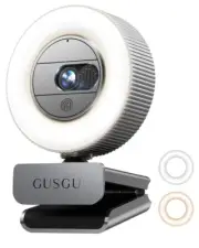 2K Quad HD Webcam for PC, with Microphone & Light & Privacy Cover - GUSGU G910