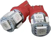 WORLD WING LYZER LD-0008 LED Bulb T10 3chip 5SMD COLOR (Red) T10/T16 Pack of 2