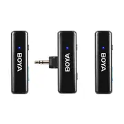 3pc Boya Boyalink All-In One Dual Channel Wireless Microphone Lapel Set Black