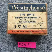 NEW Westinghouse MW-11 OVERLOAD RELAY TYPE MW PANEL MOUNT W/O Heater 48A3454G07