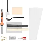 100W Electric Plastic Rep Kit,Plastic Welder Kit with 40 Rods,1 Mesh,Wire Brush,Iron Stand,2 Metal Heads etc for Car Bumper, Professional Surface R ir