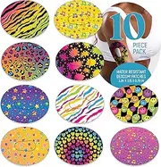 Dexcom Adhesive Mix Design - Adhesive Patches with Split Backing, Easy to Apply x 10 Pack Fluro Mix
