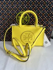 Tory Burch Mini Ella Bio Tote Bag Crossbody Bag Gorse Silver Yellow