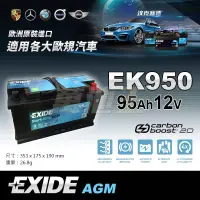 在飛比找蝦皮購物優惠-【萬池王】EXIDE 美國埃克賽德-AGM EK950 - 