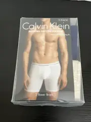 NEW Calvin Klein Modern Cotton Stretch XL Boxer Brief 2-Pack NB1087 Blue Creme