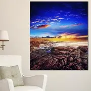 Giants Castle Hills Landscape Photography on Canvas Art Wall Photgraphy Artwork Print, Blue, 28'' H x 48'' W x 1'' D 4P