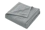Ultra Soft Waffle Weave Blanket Washed Lightweight Breathable Cozy-Gray