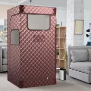 CostwayPortable Steam Sauna Full Body Sauna Box with 3L Steam Generator-Coffee