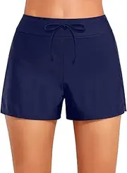 [Holipick] Women 7‘’High Waisted Swim Shorts Tummy Control Board Shorts Bathing Suit Shorts Swim Boy Shorts Swimsuit Shorts