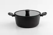 Black Marble Stone Non-Stick Casserole with Lid, Pot, Cookware, Stockpot, Induction
