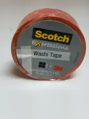 Washi Tape Scotch Expressions .59 in X 10.9 yards Crafts Adhesive DIY Orange