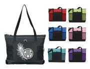 PEACOCK FEATHER MONOGRAM NAME ZIPPER TOTE PURSE TRAVEL OVERNIGHT SPORTS GYM BAG