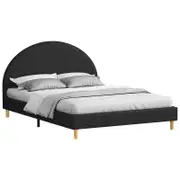 ALFORDSON Bed Frame Arched Base Charcoal Double