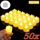 50/24PCS LED Simulation Candle with Switch Battery Tealights Candles Flameless W