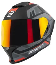 Bogotto Phantom Codex Fiberglass Helmet, black-grey-red, Size L for Men Black Grey Red