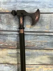 Antique Axe Head Handle Wooden Walking stick/Victorian Style Gentlemen's Canes