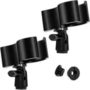 Jindizi Mic Clips for Stands, 2 Pcs Mic Clip Holder, Microphone Clip Holder, Adjustable Microphone Stand Clamp Universal Handheld Mic Clip Holder with 5/8" to 3/8" Screw Adapter