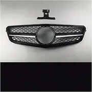Front Inlet Grille Racing Grill GT Diamond Styling Compatible For Mercedes Benz C W204 2007-2014 C200 C180 C300 C250 C43 AMG Exterior Part(AM Silvery)