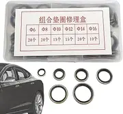 Oil Drain Plug Washer Gaskets - Sealing Gasket Washer Rubber Crush Kit - M6 M8 M10 M12 M14 M16 Automotive Sealing Replacement Parts Tool Set, Car Accessories