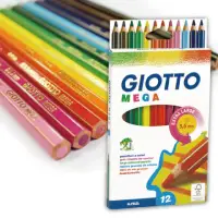 在飛比找momo購物網優惠-【義大利GIOTTO】MEGA 六角胖彩色鉛筆(12色)