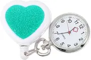 [VALICLUD] 1pc Pocket Watch Clip Nurse Watch Nurse Fob Nurse Pin Vintage Pin on Watches for Nurses Pen Watch for Badge Reel Keychain Men Digital Watch Retractable Chest Watch Green Glass