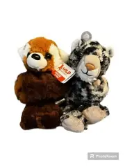 Lot of 2 Wild Republic Plush Soft Huggers Slap Bracelets Animals New ! read desc