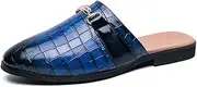 [Jakcuz] Mens Backless Loafers Soft Fashion Faux Leather Slippers Slip On Lightweight Mules Walking Driving Shoes