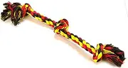 Flossychews 20014F Three Knot Tug Bone, Large, Blacks & Grays